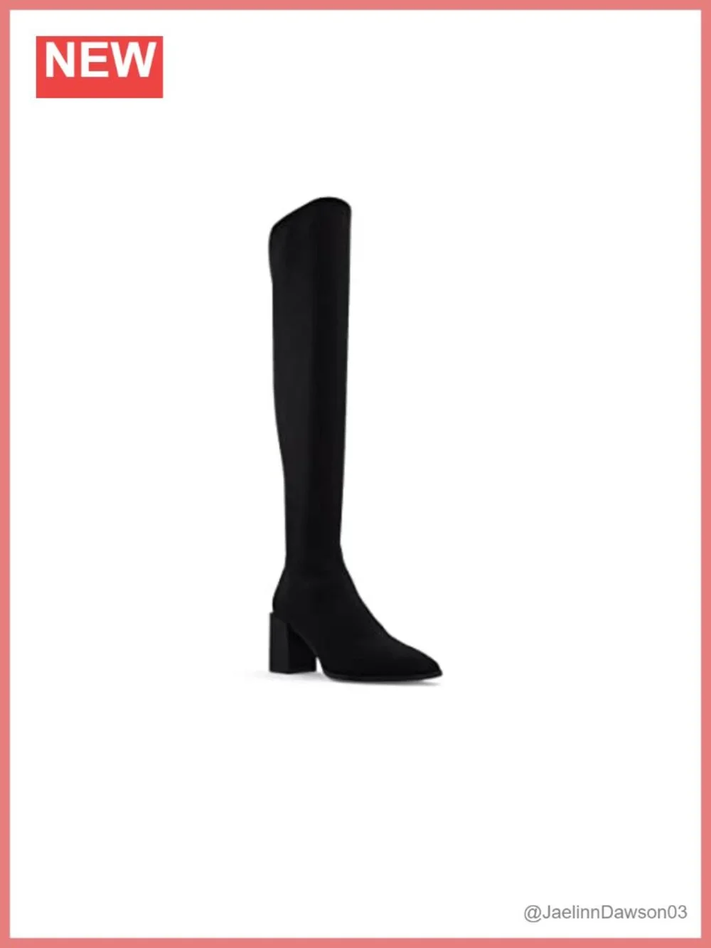 ALDO Joann Over the Knee Boots Textile Block Heel Pointed Toe Slip-On